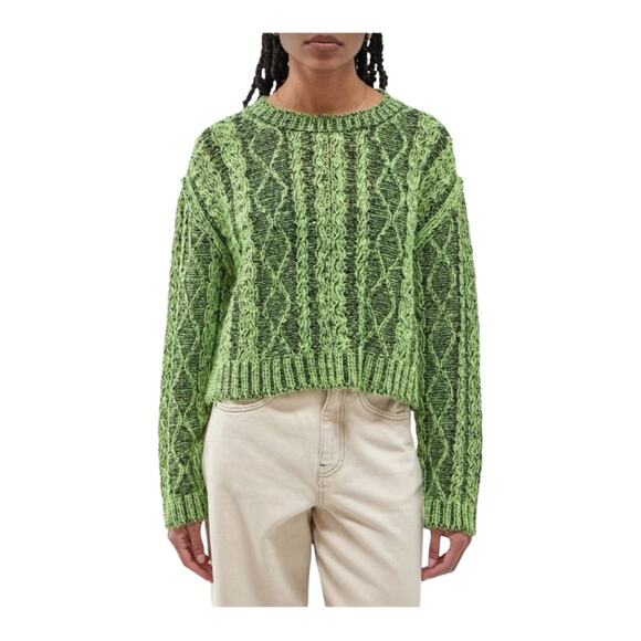 Urban Outfitters BDG Acid Crop Cable Knit Sweater New With Tags - Picture 1 of 6